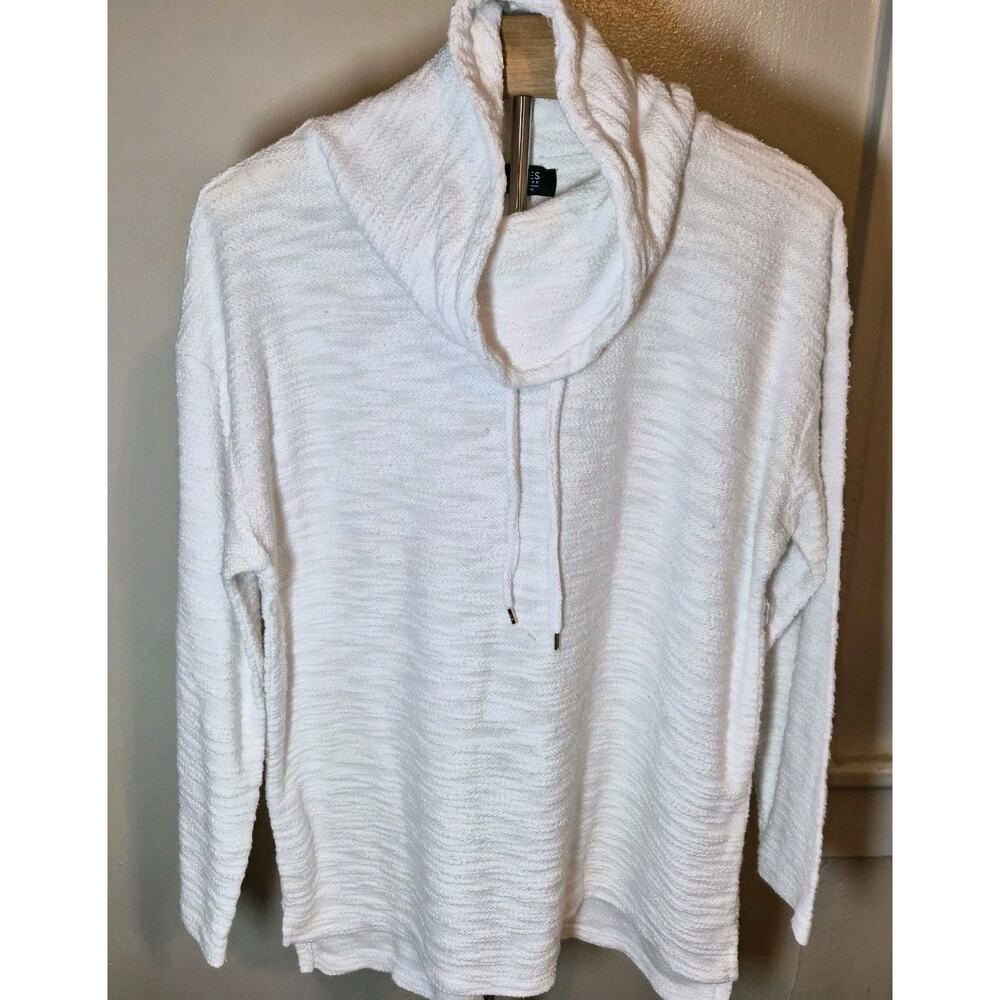Jones New York Signature Womens Sweater Color Off White Sz L Pullover Cowl Neck‎